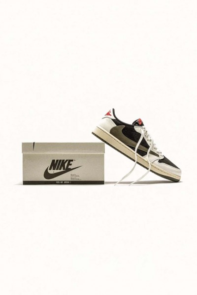 Travis Scott x Nike Air Jordan 1 Low OG WMNS "Medium Olive" 聯名款 倒鉤 橄欖綠