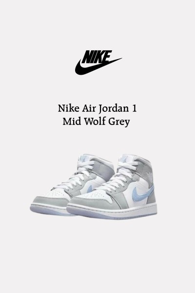 Nike Air Jordan 1 Mid"Wolf Grey" 狼灰紫勾