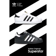 Adidas Originals Superstar 三葉草金標經典黑白(兩色) 