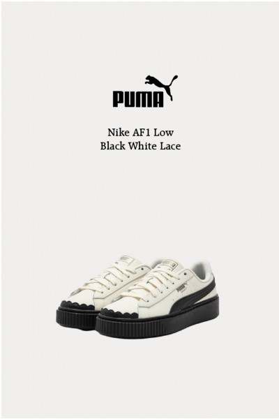 Puma Basket Platform 黑白花邊