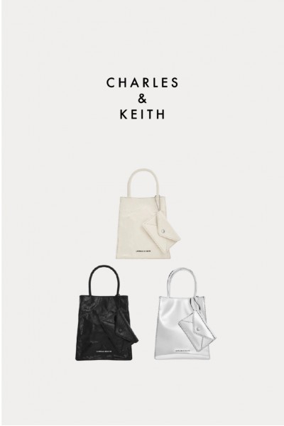 Charles & Keith 小CK 皺褶單肩包(3色)