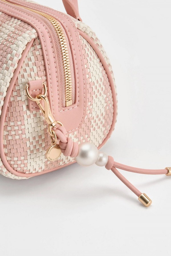 Charles & Keith 小ck 格紋保齡球包 Charles & Keith 小ck 格紋保齡球包