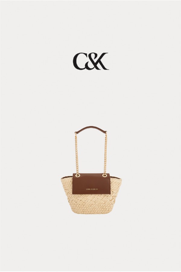 Charles & Keith 小ck 草編鍊條包