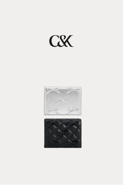 Charles & Keith 蝴蝶結小鏈短夾(2色)