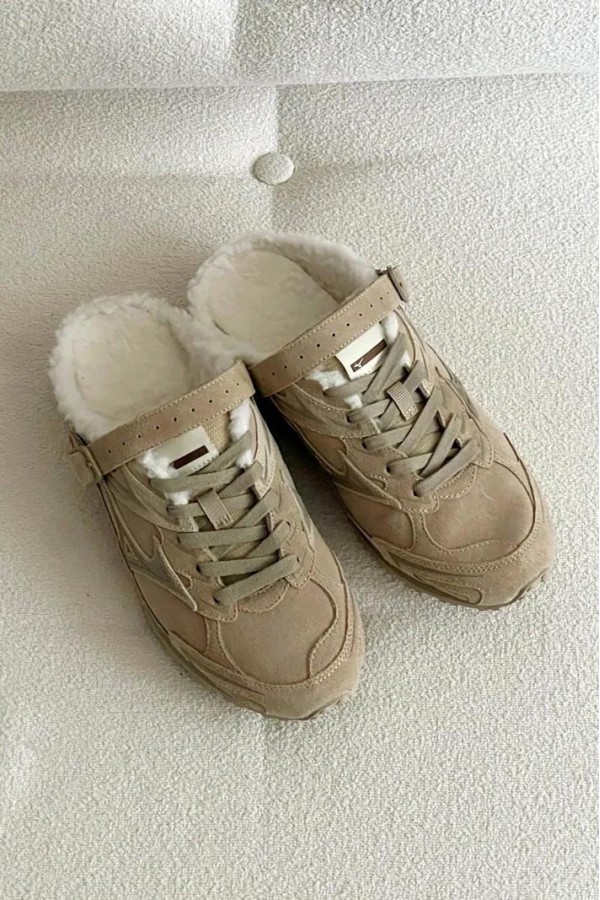 Mizuno Lg 60s Slipper 絨毛 淡奶茶 穆勒拖鞋