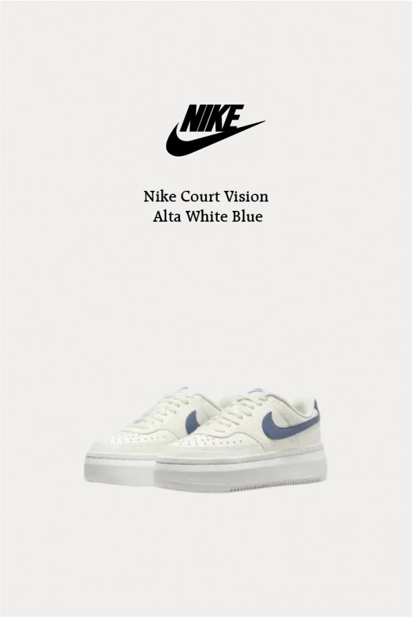 Nike Court Vision Alta 厚底 奶油白藍