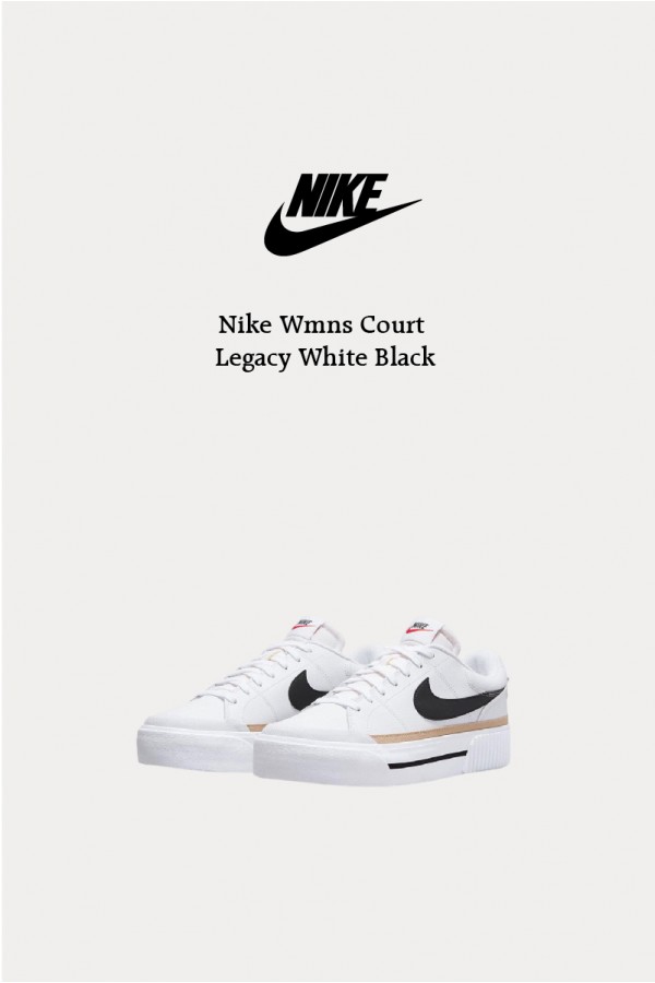 [限時24hr折扣] Nike Wmns Court Legacy Lift 白黑厚底