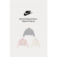 Nike Nsw Phoenix Fleece 拉鍊 短版 內刷毛 長袖上衣