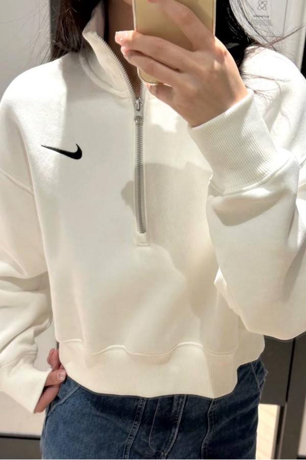 Nike Nsw Phoenix Fleece 拉鍊 短版 內刷毛 長袖上衣