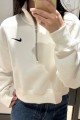 Nike Nsw Phoenix Fleece 拉鍊 短版 內刷毛 長袖上衣