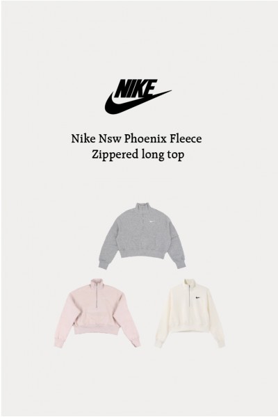 Nike Nsw Phoenix Fleece 拉鍊 短版 內刷毛 長袖上衣