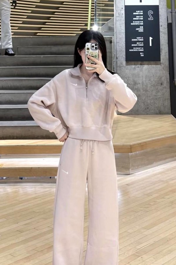 Nike Nsw Phoenix Fleece 拉鍊 短版 內刷毛 長袖上衣