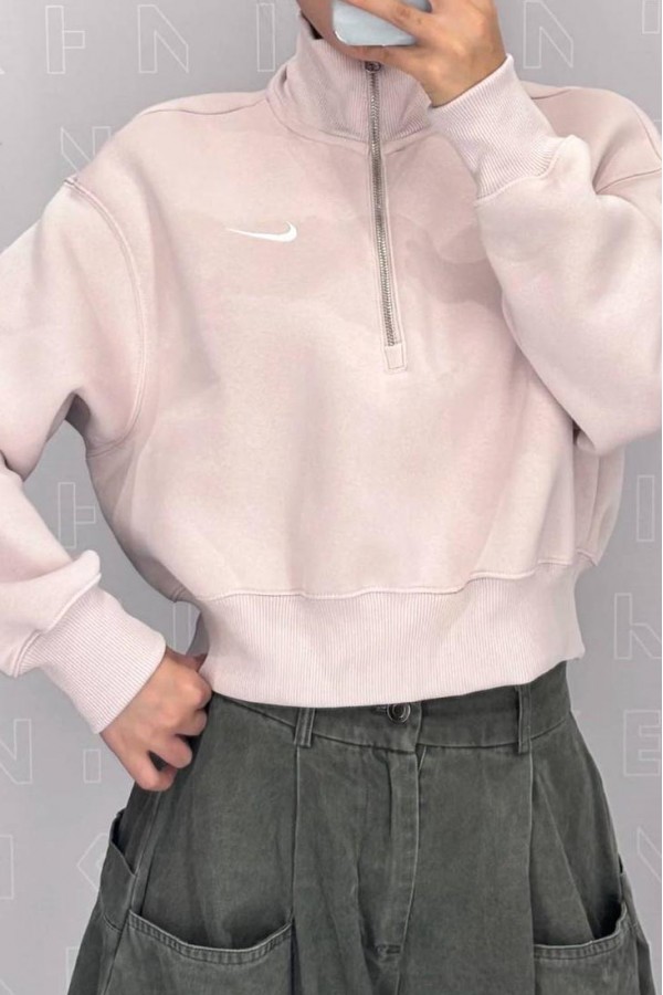 Nike Nsw Phoenix Fleece 拉鍊 短版 內刷毛 長袖上衣