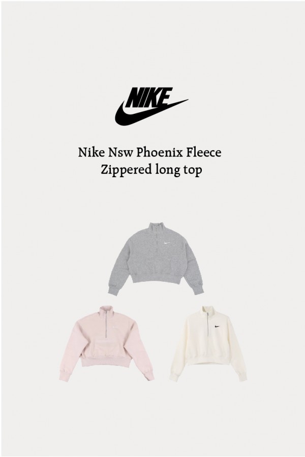 Nike Nsw Phoenix Fleece 拉鍊 短版 內刷毛 長袖上衣