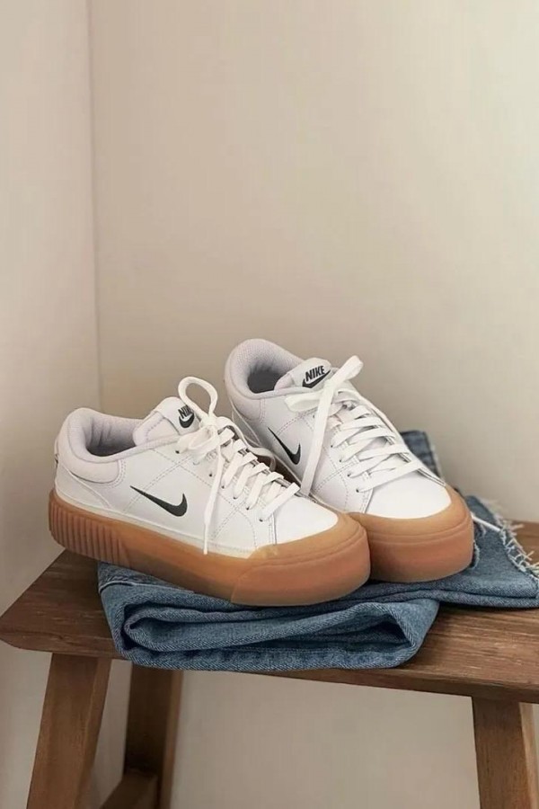 Nike Court Legacy Lift 厚底 焦糖底 白