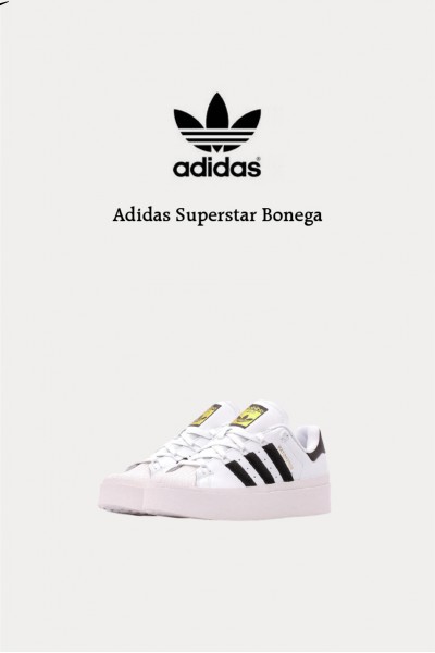 Adidas Superstar Bonega 厚底金標白