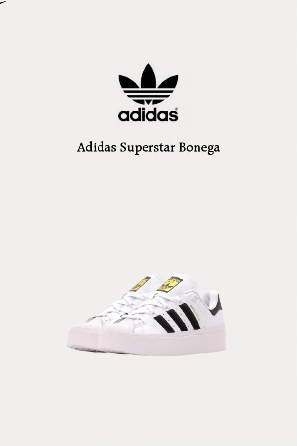 Adidas Superstar Bonega 厚底金標白