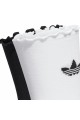 Adidas 荷葉邊 中筒襪 黑/白(一組)