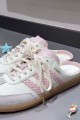 Adidas Samba 編織 穆勒拖鞋 奶油粉