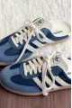 Adidas Samba 編織 穆勒拖鞋 深藍白