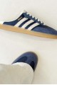 Adidas Samba 編織 穆勒拖鞋 深藍白