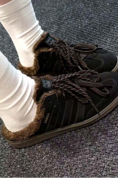 Adidas Samba OG 毛絨 穆勒鞋 棕