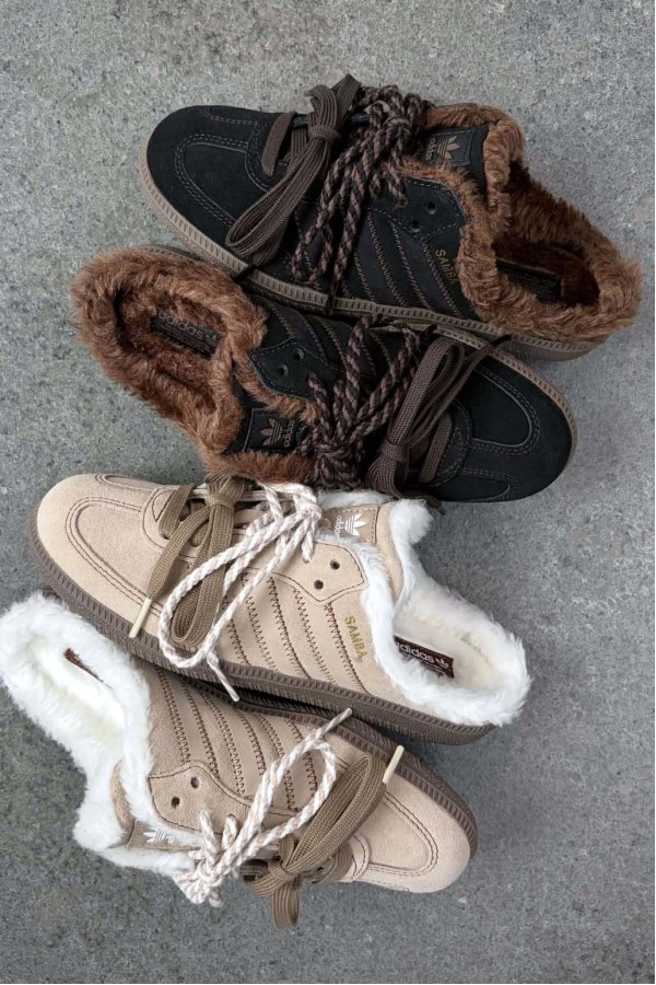 Adidas Samba OG 毛絨 穆勒鞋 棕