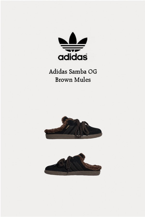 Adidas Samba OG 毛絨 穆勒鞋 棕