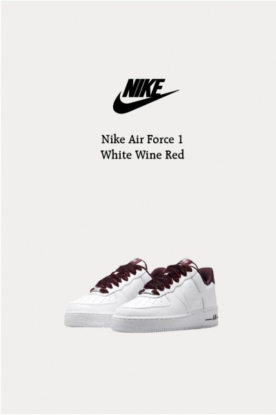 Nike Air Force 1 絲絨 白酒紅