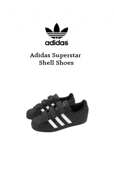 Adidas Superstar魔鬼氈貝殼鞋 黑白