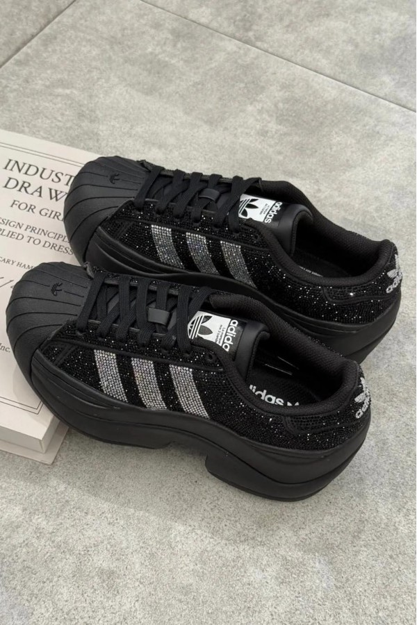 Adidas Superstar Bold 厚底 滿鑽黑