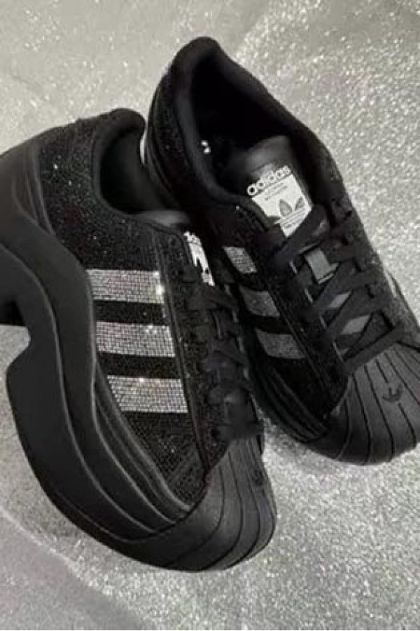 Adidas Superstar Bold 厚底 滿鑽黑