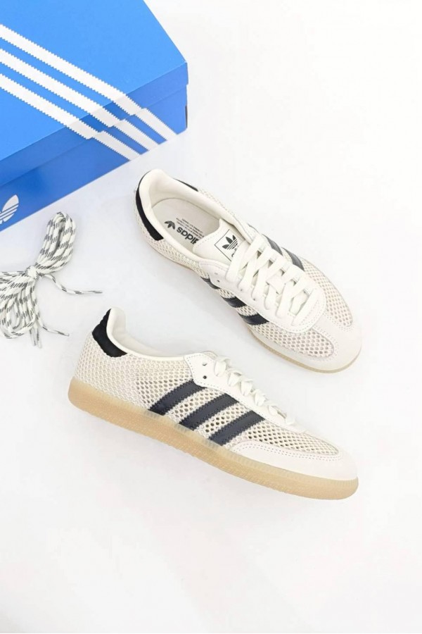 Adidas Samba OG 簍空 編織 米黑