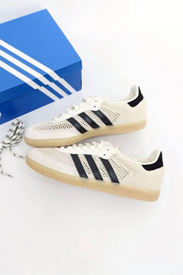 Adidas Samba OG 簍空 編織 米黑