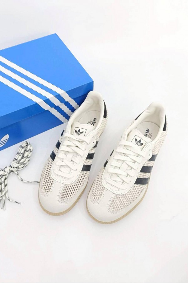 Adidas Samba OG 簍空 編織 米黑