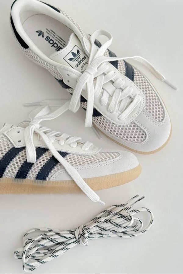 Adidas Samba OG 簍空 編織 米黑