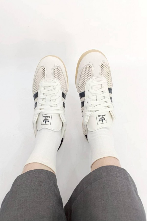 Adidas Samba OG 簍空 編織 米黑