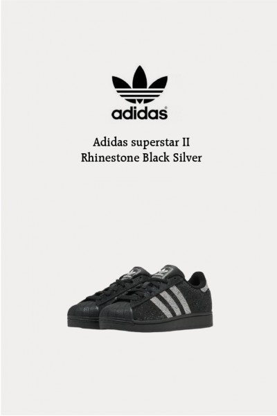 Adidas superstar II 水鑽 黑銀