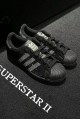 Adidas superstar II 水鑽 黑銀