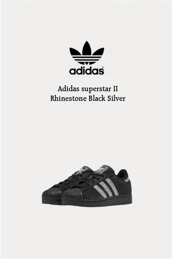 Adidas superstar II 水鑽 黑銀