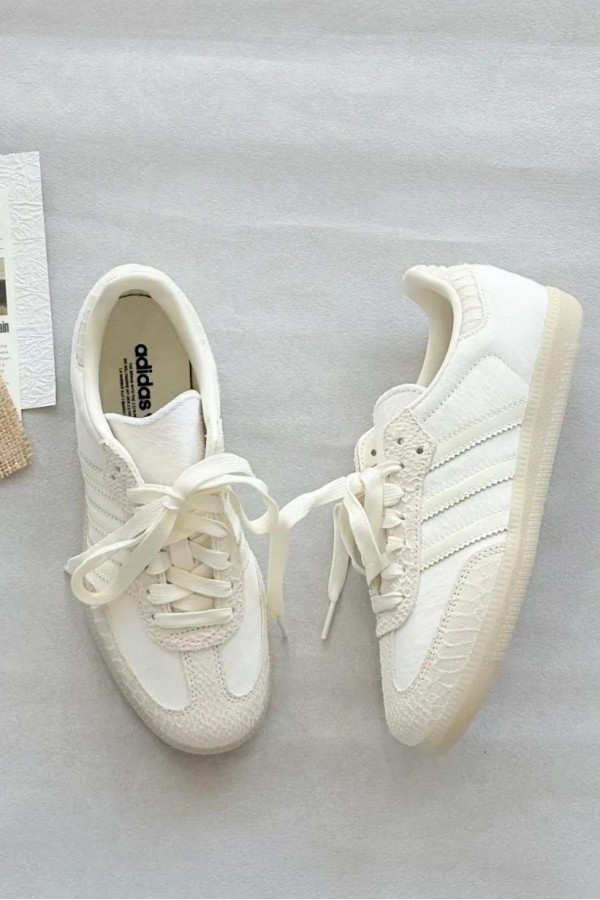 Adidas Samba OG 馬毛 裂紋 米白