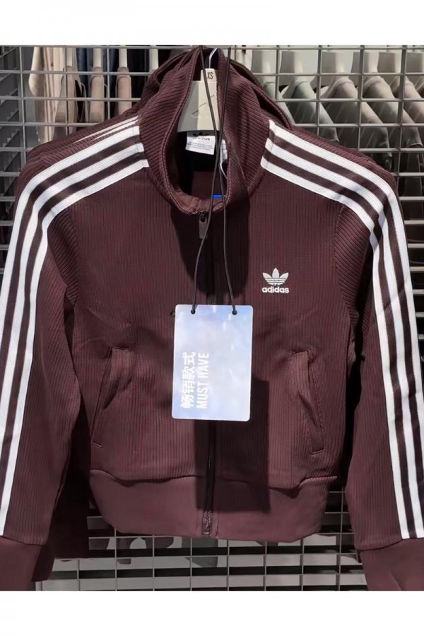 Adidas Originals 針織 三線外套 咖棕
