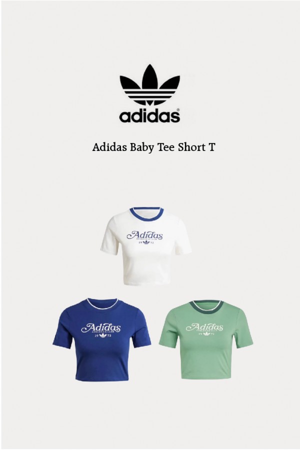 Adidas Baby Tee滾邊 短版T (3色)