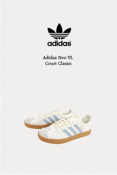 Adidas Neo VL Court Classic 白淺藍 焦糖底 
