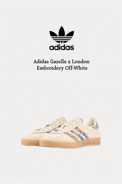 Adidas Gazelle x London Liberty 碎花刺繡 米白
