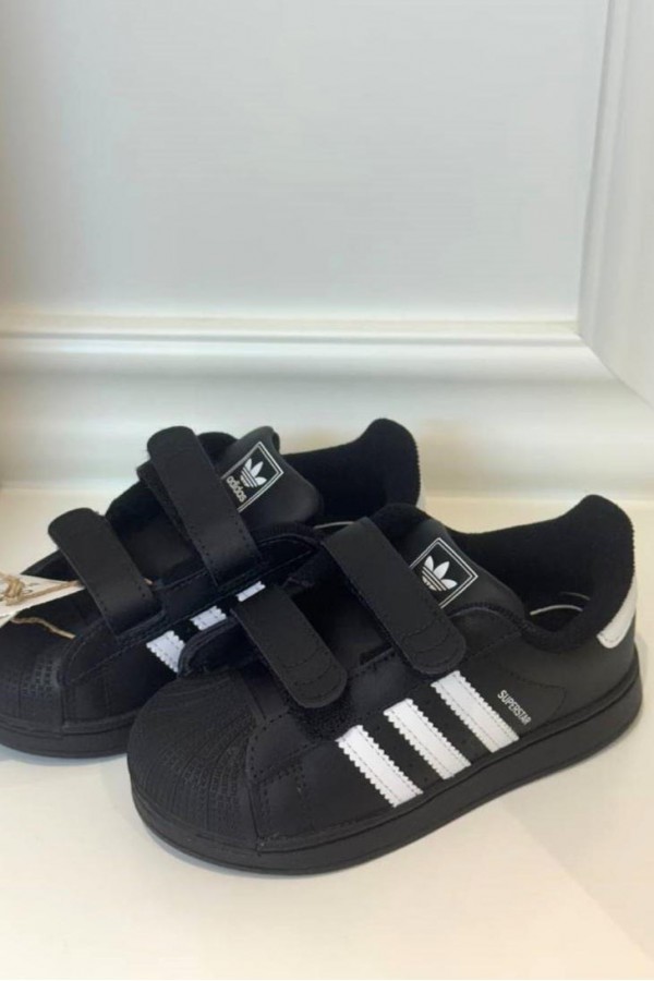 Adidas superstar II 魔鬼氈 黑白 (童鞋)