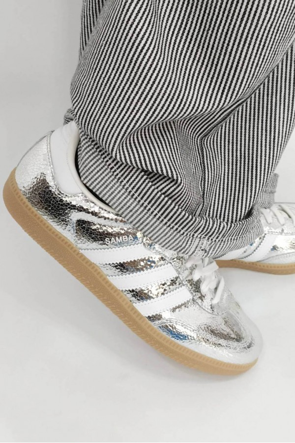［超商快速出貨］Adidas Samba OG 裂紋 鏡面銀白