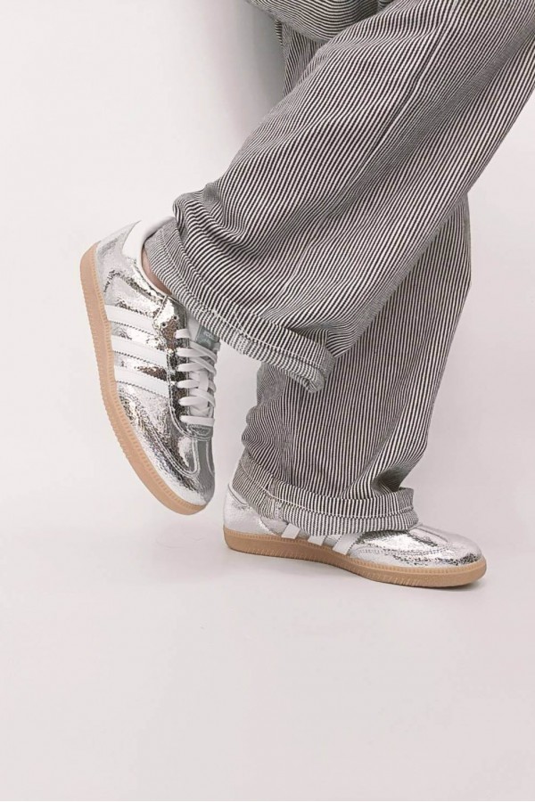 ［超商快速出貨］Adidas Samba OG 裂紋 鏡面銀白