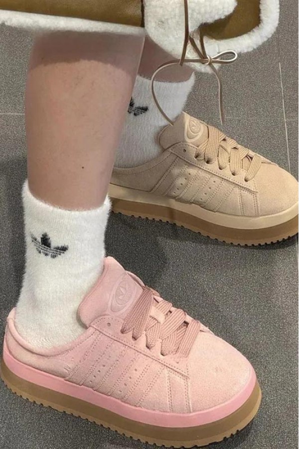 Adidas Campus 00S 毛絨 穆勒半拖(2色)