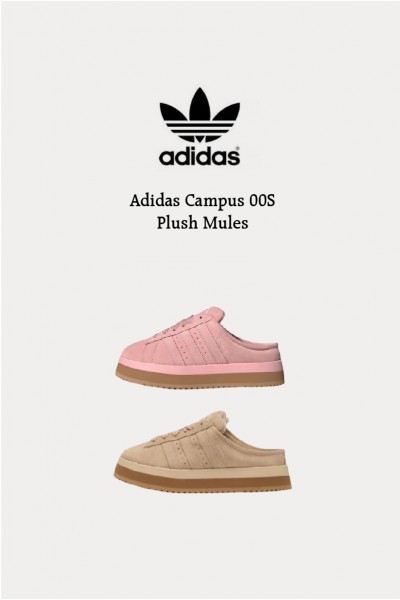 Adidas Campus 00S 毛絨 穆勒半拖(2色)